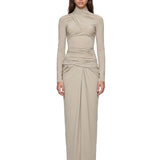 Top drappeggiato in grigio 