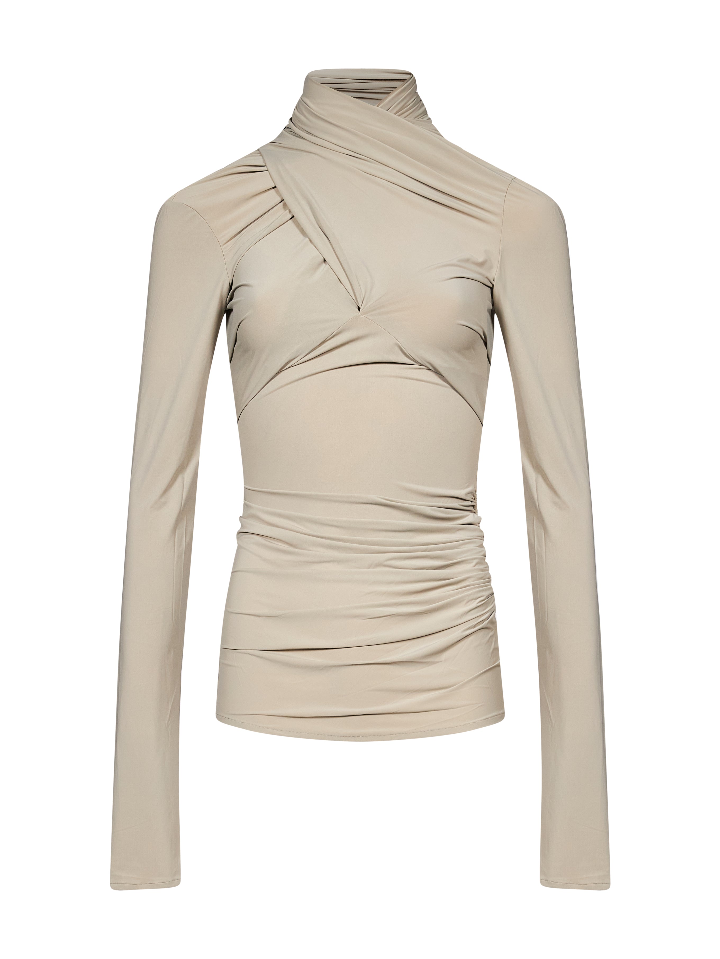 Top drappeggiato in grigio 