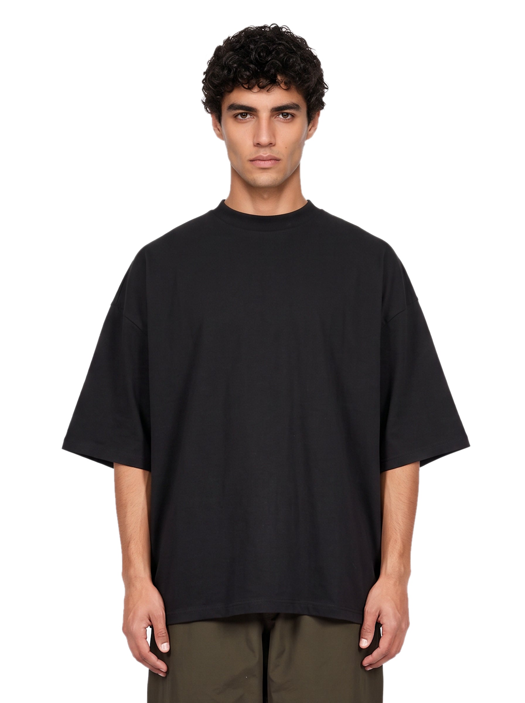 T-shirt boxy in nero 
