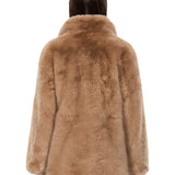 Ecopelliccia con colletto in beige 