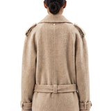 Trench con cintura in beige 