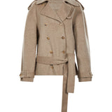 Trench con cintura in beige 