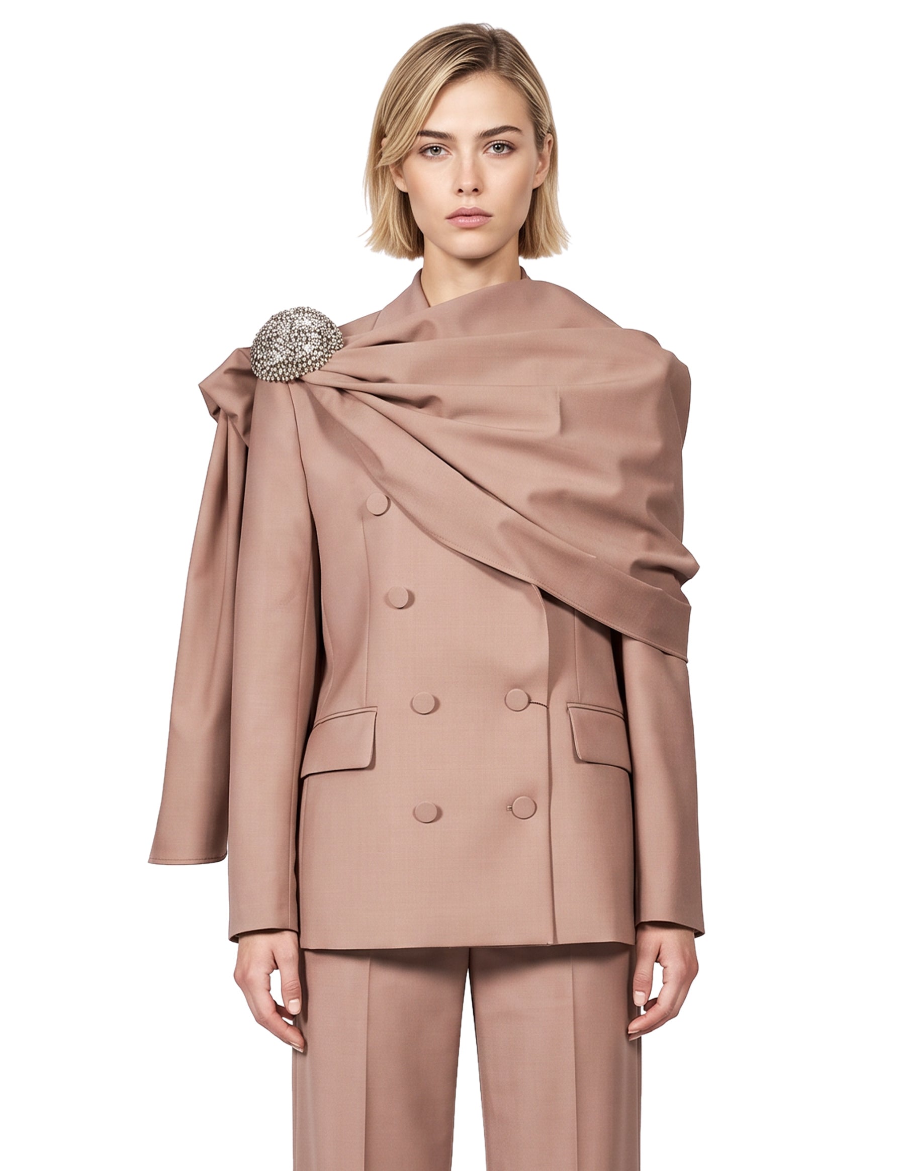 Blazer doppiopetto in beige 