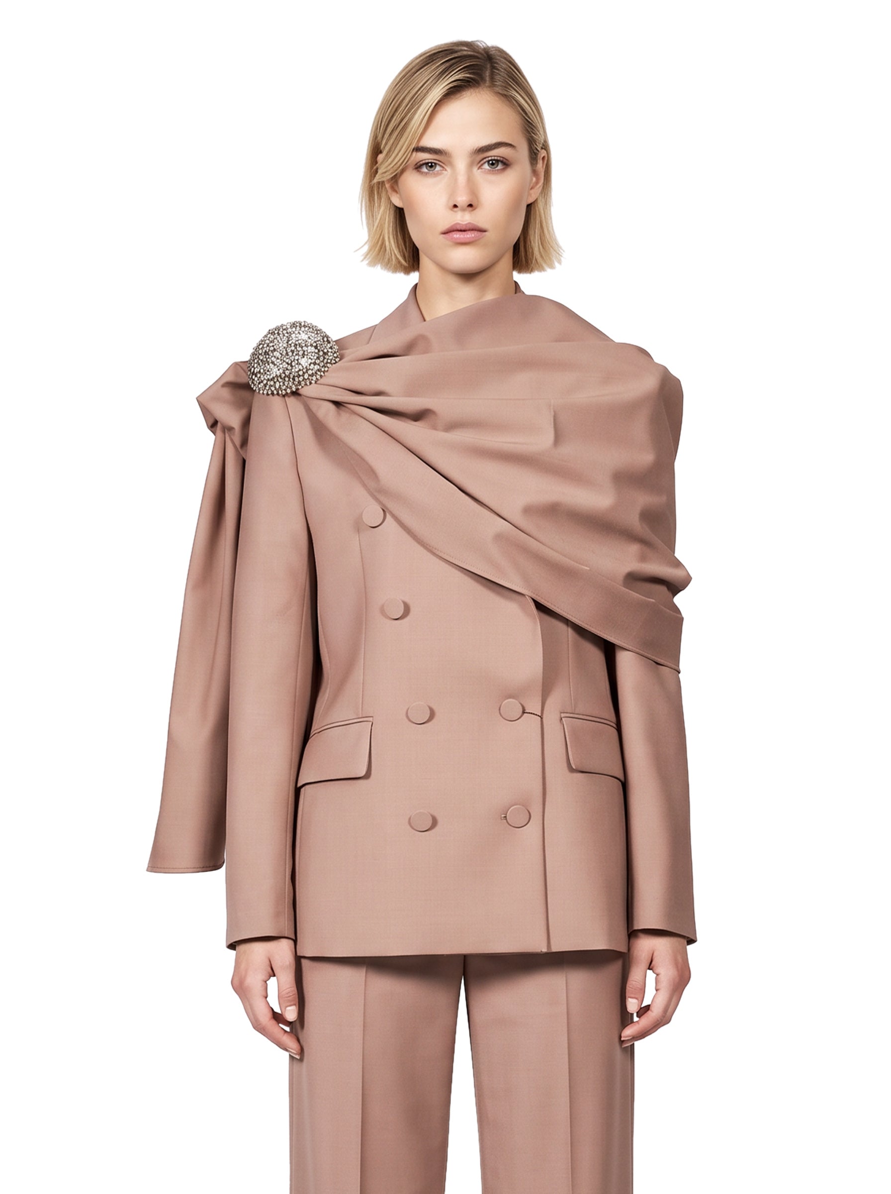Blazer doppiopetto in beige 
