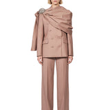 Blazer doppiopetto in beige 