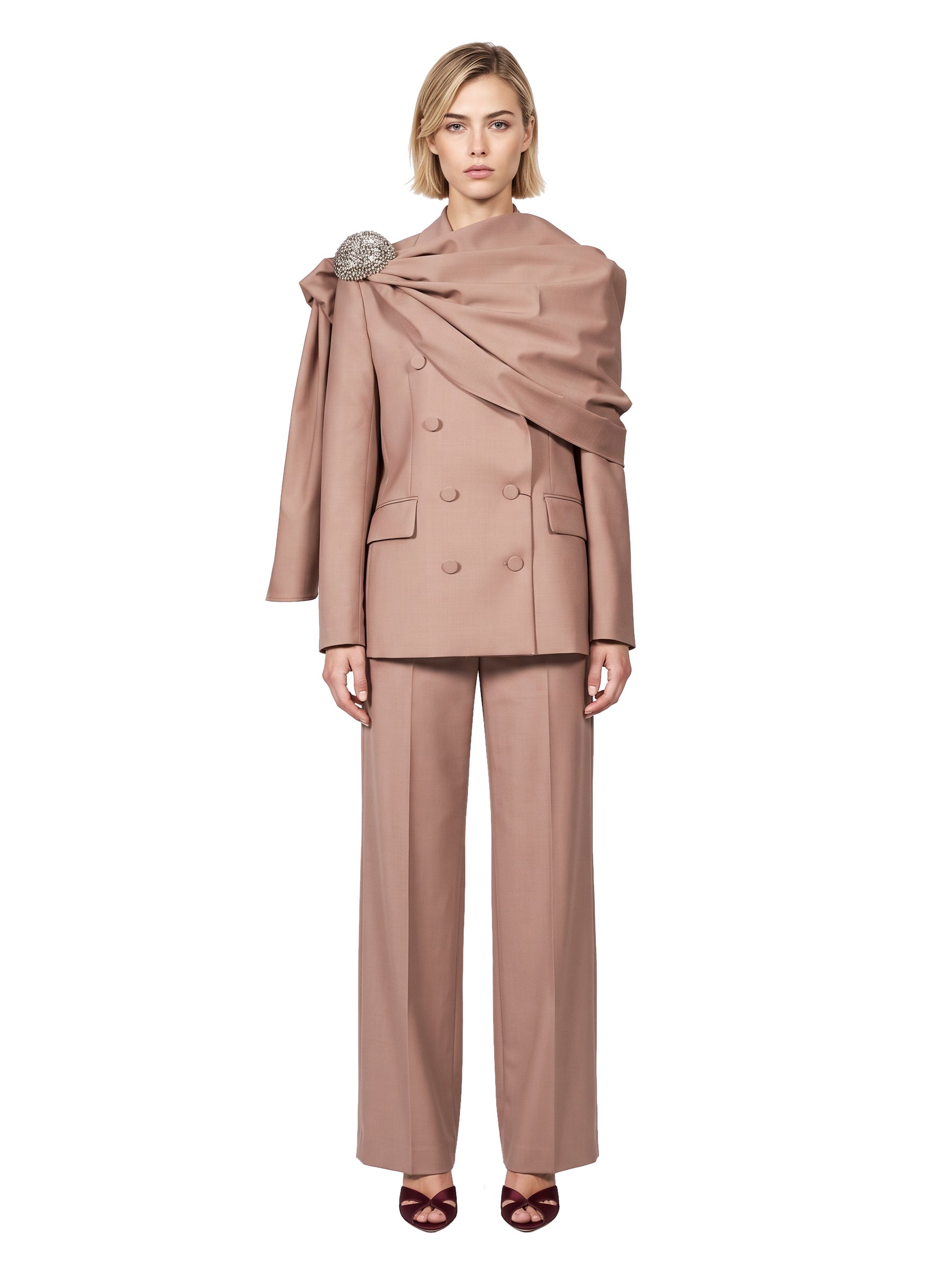Blazer doppiopetto in beige 