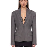 Blazer monopetto aderente in vita in grigio 