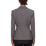 Blazer monopetto aderente in vita in grigio 