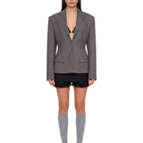 Blazer monopetto aderente in vita in grigio 