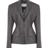 Blazer monopetto aderente in vita in grigio 