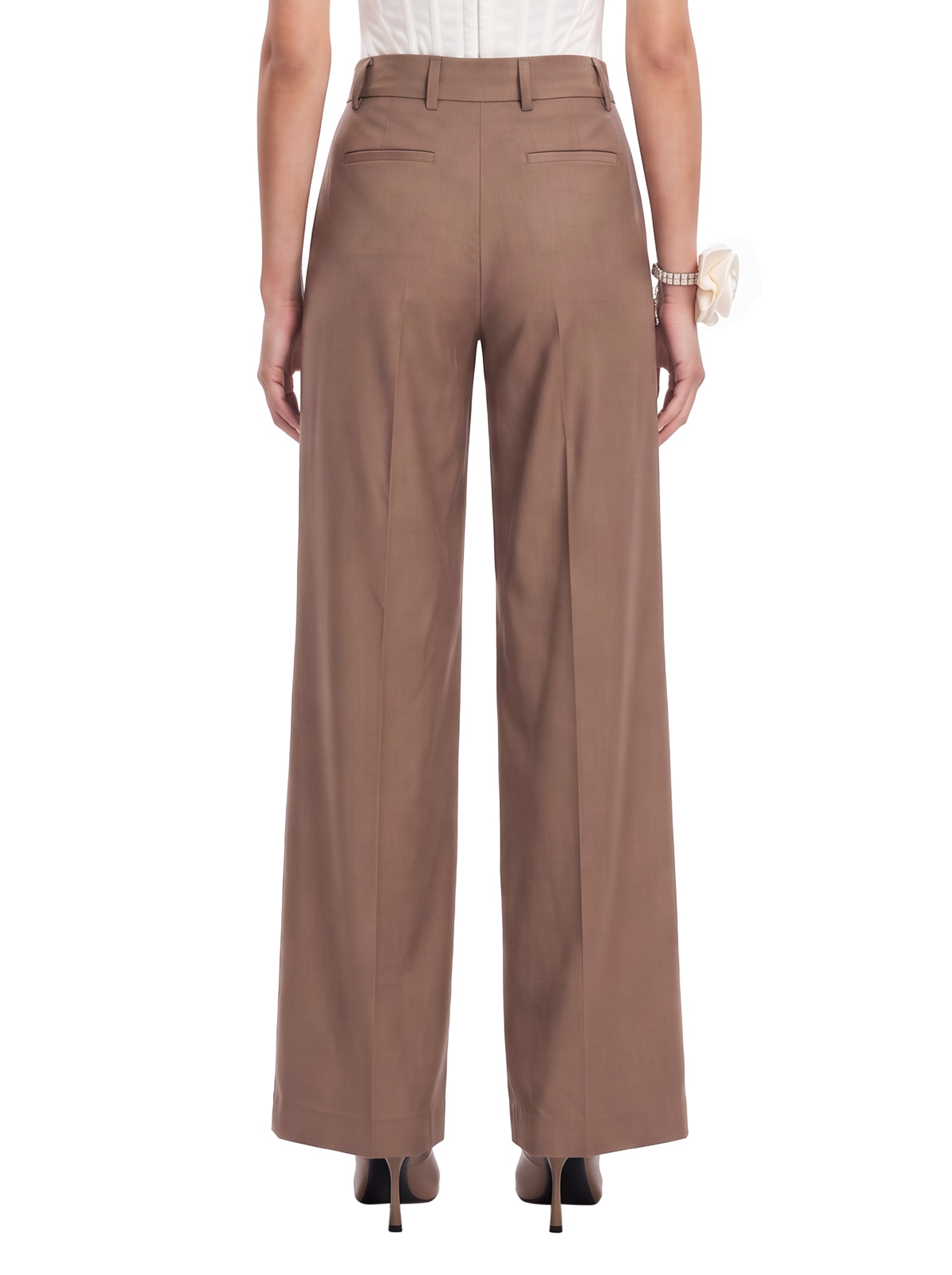 Pantaloni a gamba dritta in marrone 