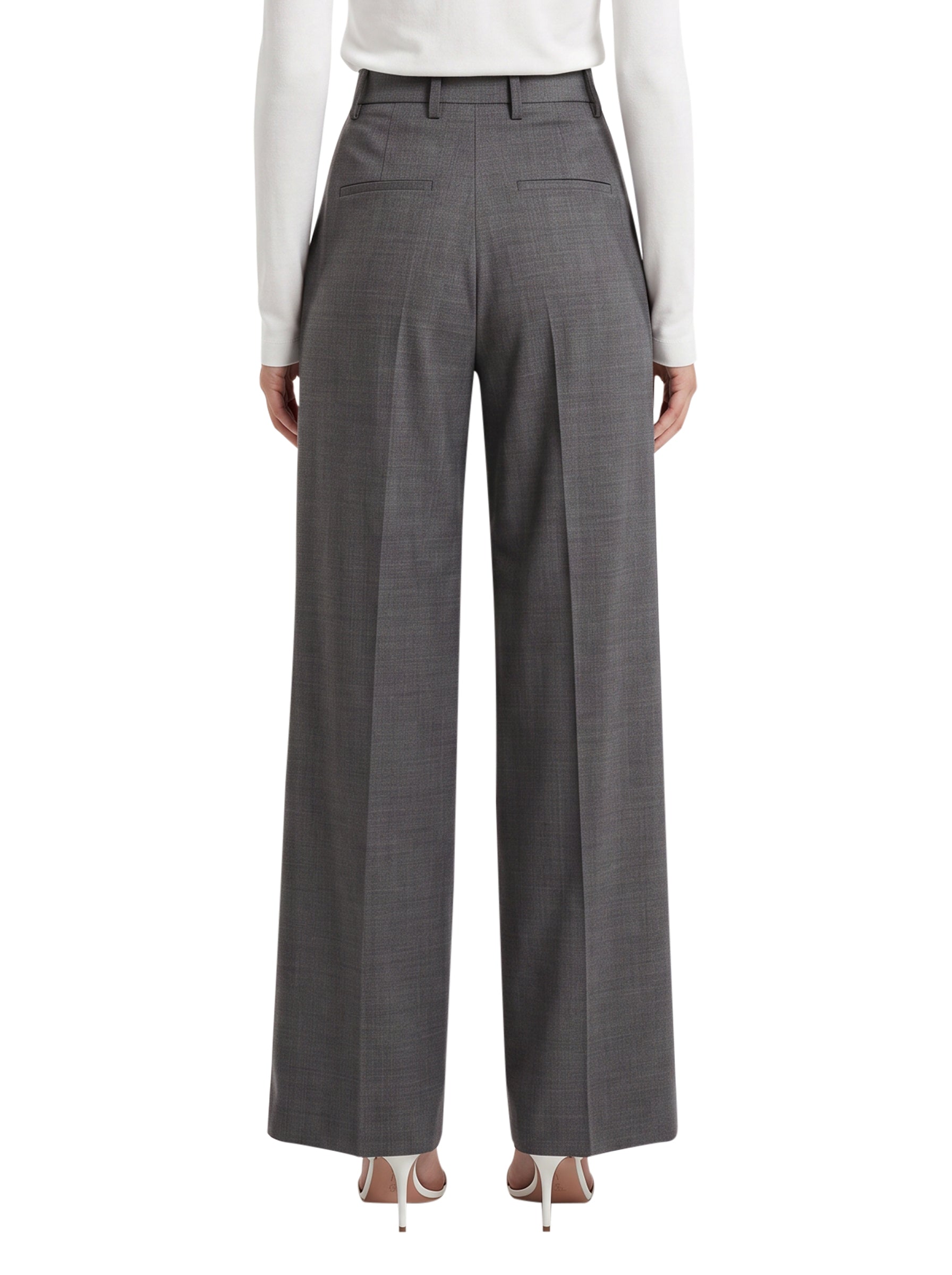 Pantaloni sartoriale a gamba ampia in grigio 