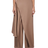 Pantaloni con inserti a portafoglio in marrone 