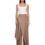 Pantaloni con inserti a portafoglio in marrone 