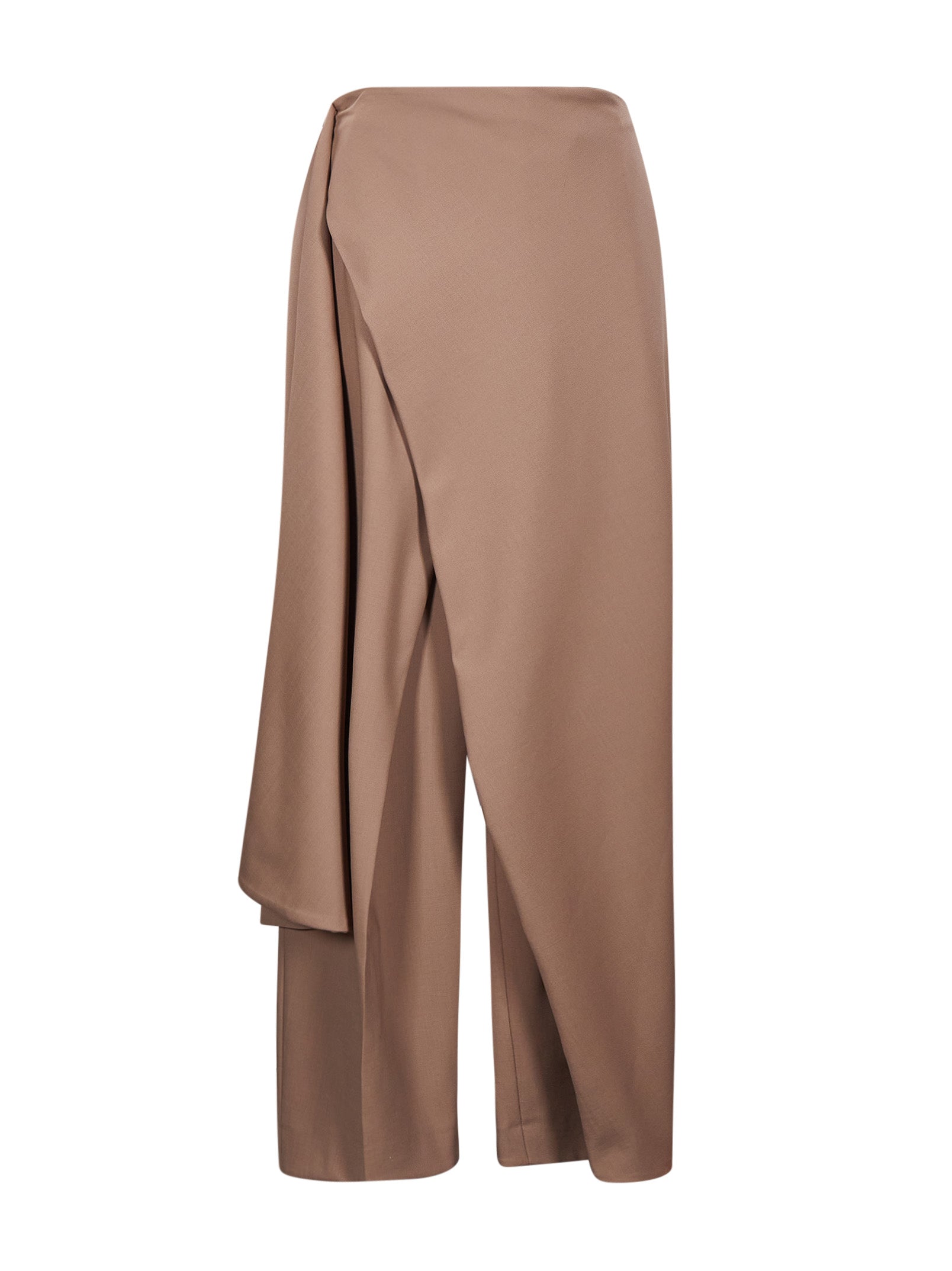Pantaloni con inserti a portafoglio in marrone 