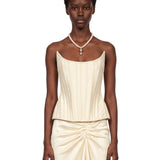 Top bustier in avorio 