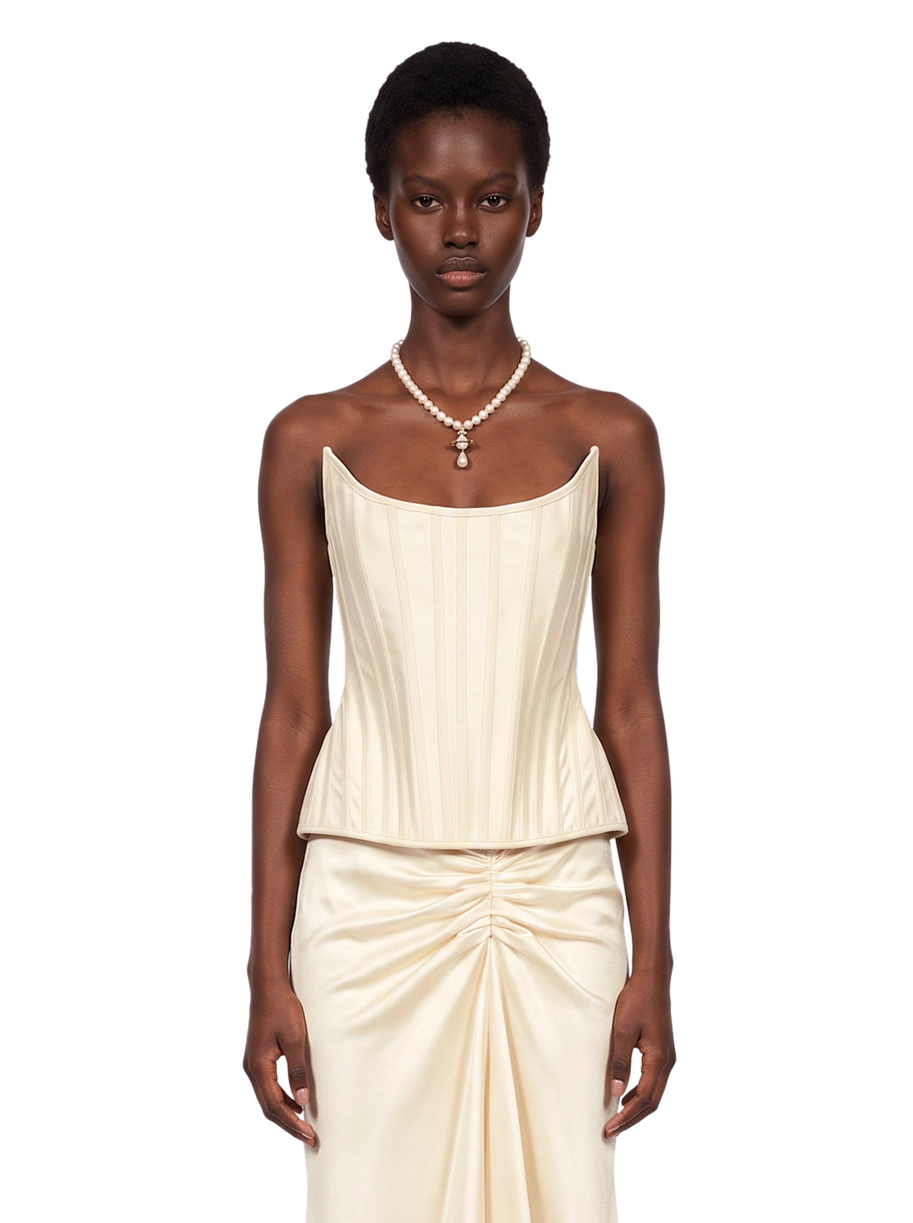 Top bustier in avorio 