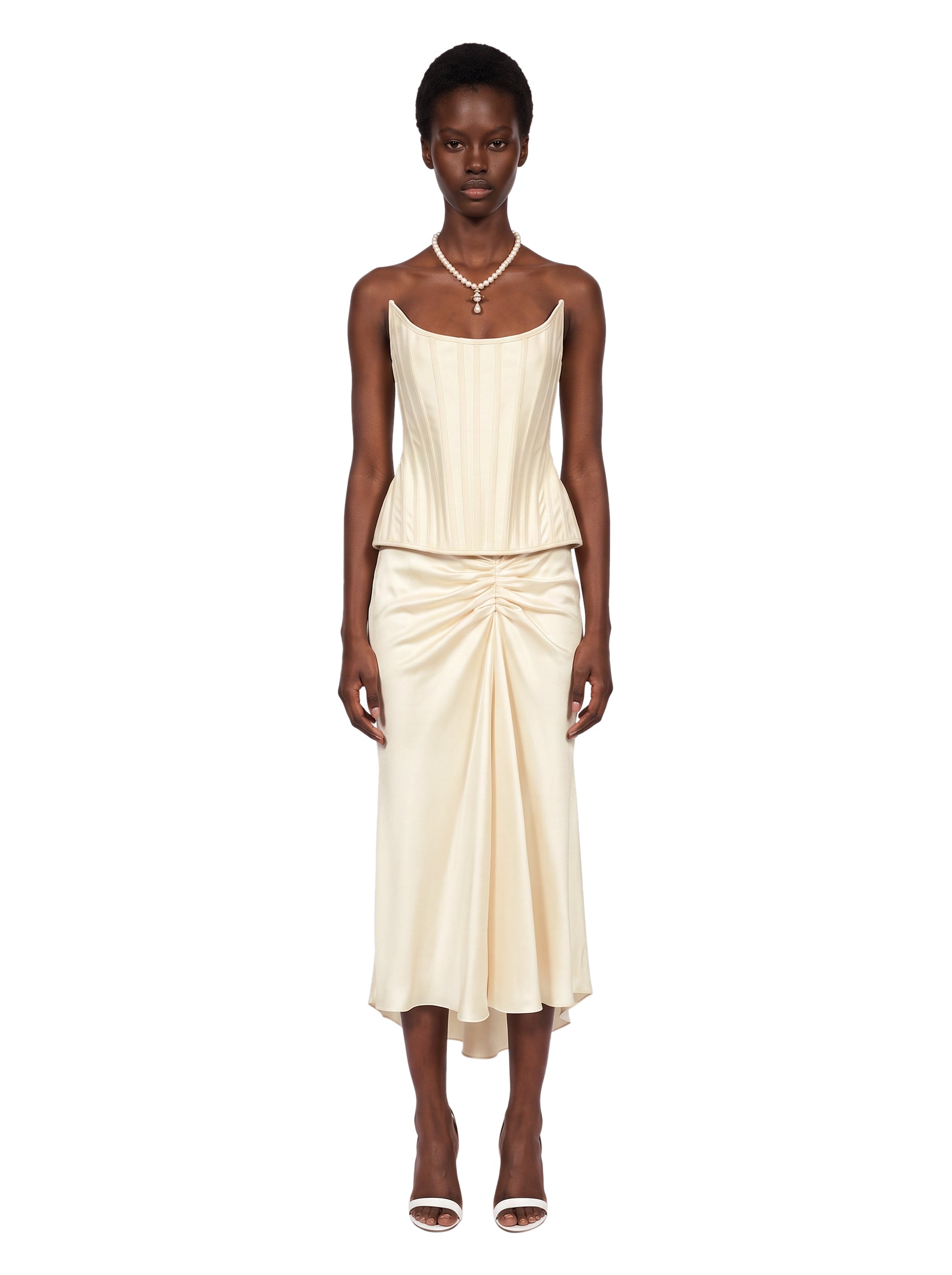 Top bustier in avorio 