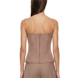 Corsetto con stecche in marrone 