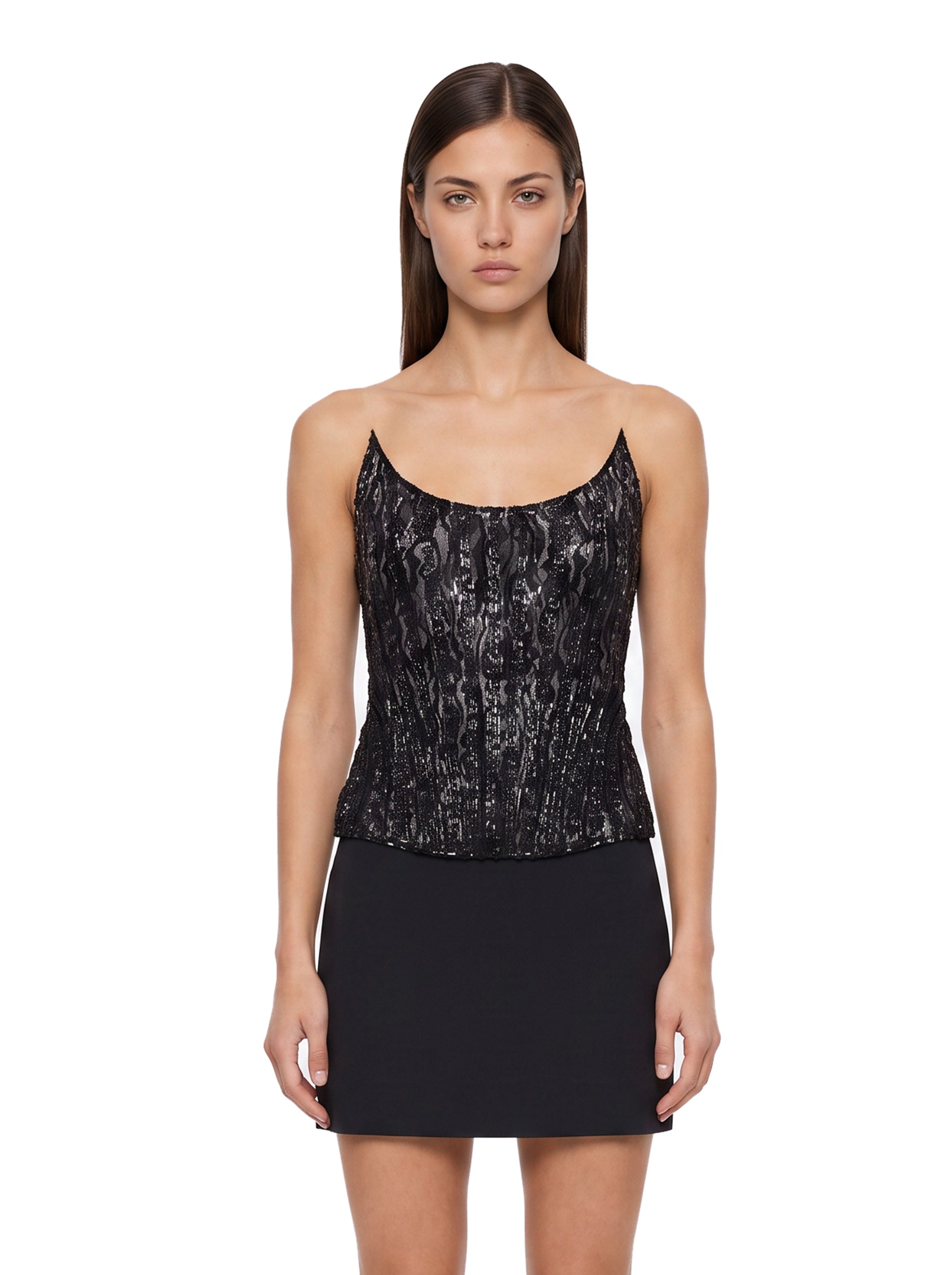 Corsetto in pizzo nero 