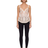 Top bustier in pizzo in bianco 