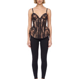 Top bustier in pizzo in nero 