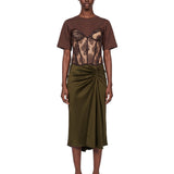 T-shirt bustier in marrone 