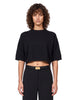 Pullover girocollo con maniche a 3/4 in nero