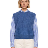 Maglia Belen smanicata in blu 