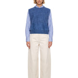 Maglia Belen smanicata in blu 