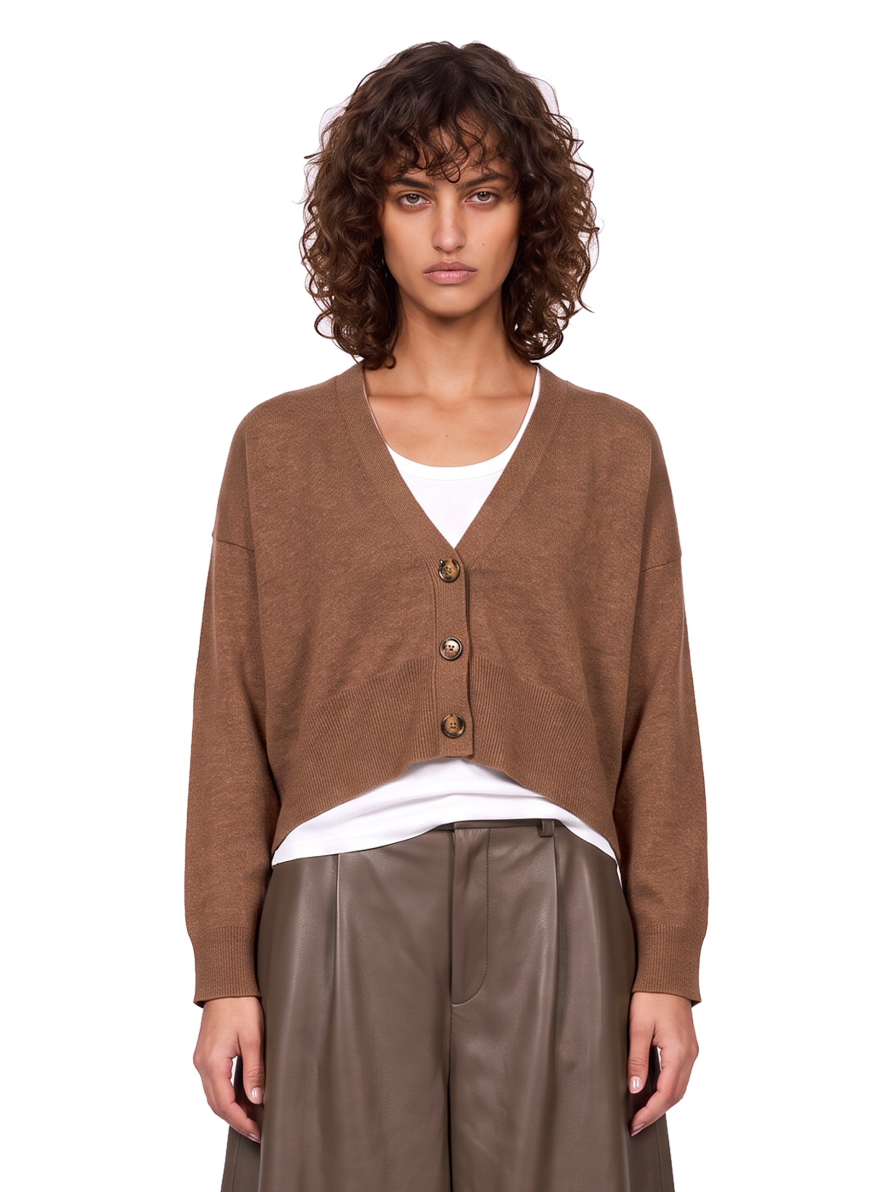 Cardigan Fiorella in marrone 
