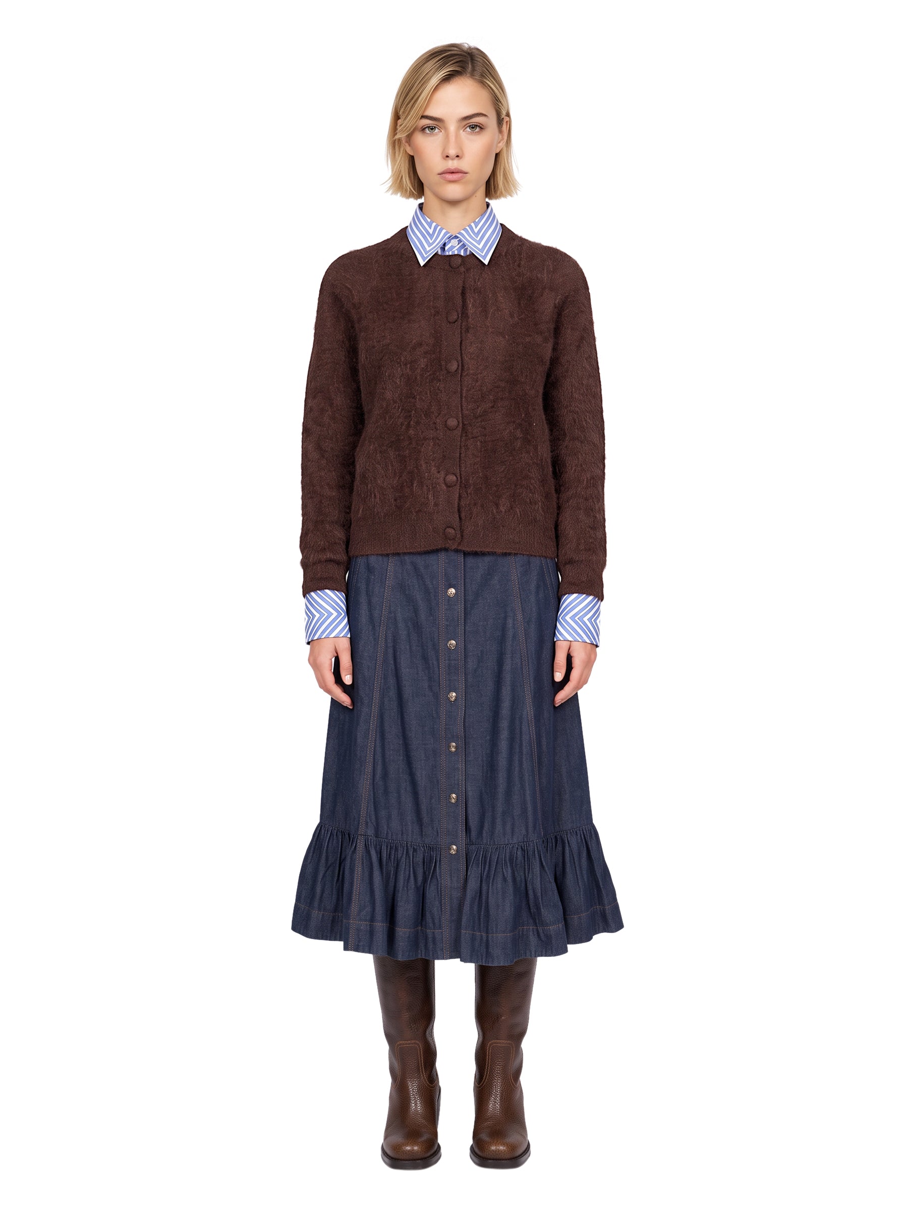 Cardigan Breeze in marrone 