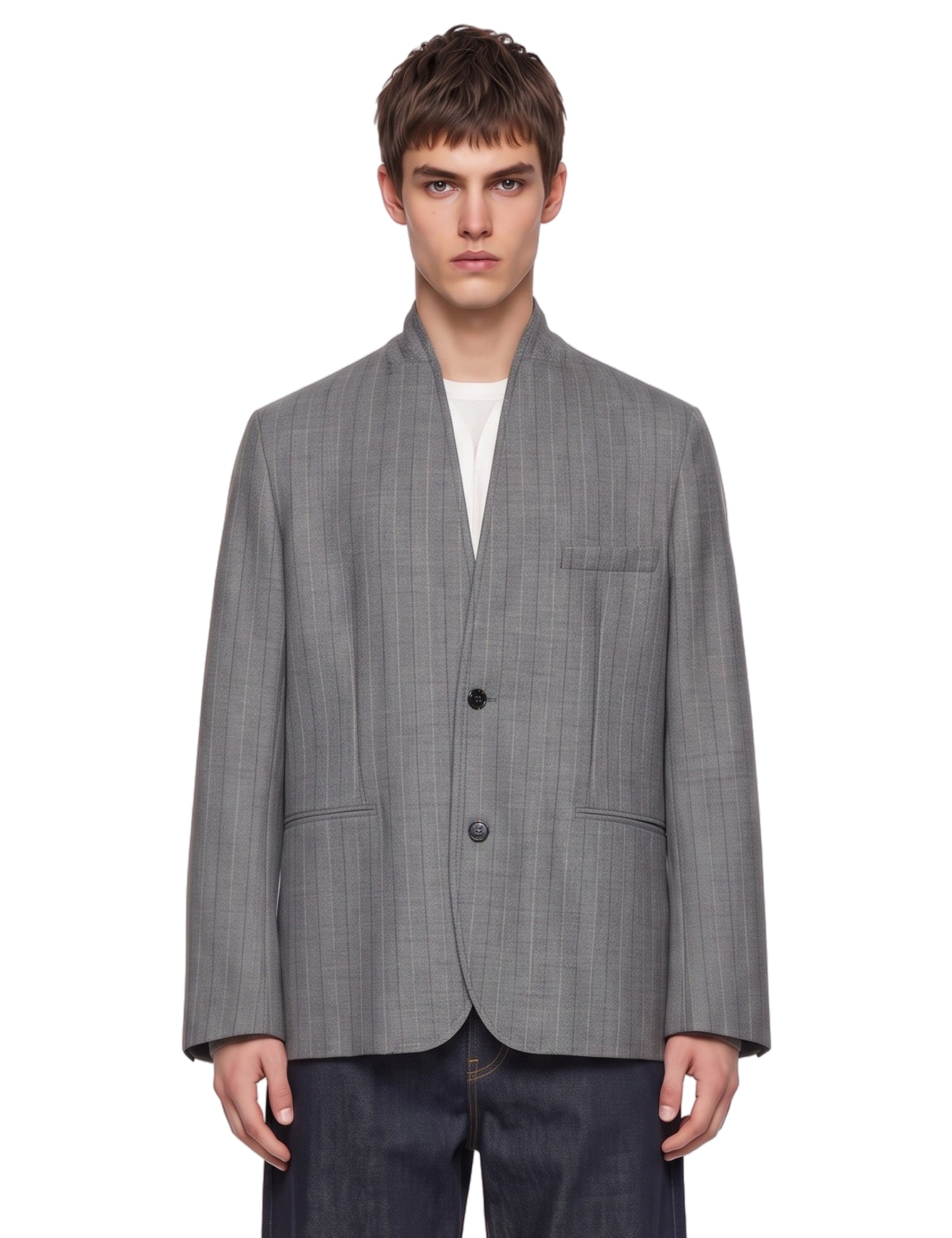 Blazer monopetto in grigio 
