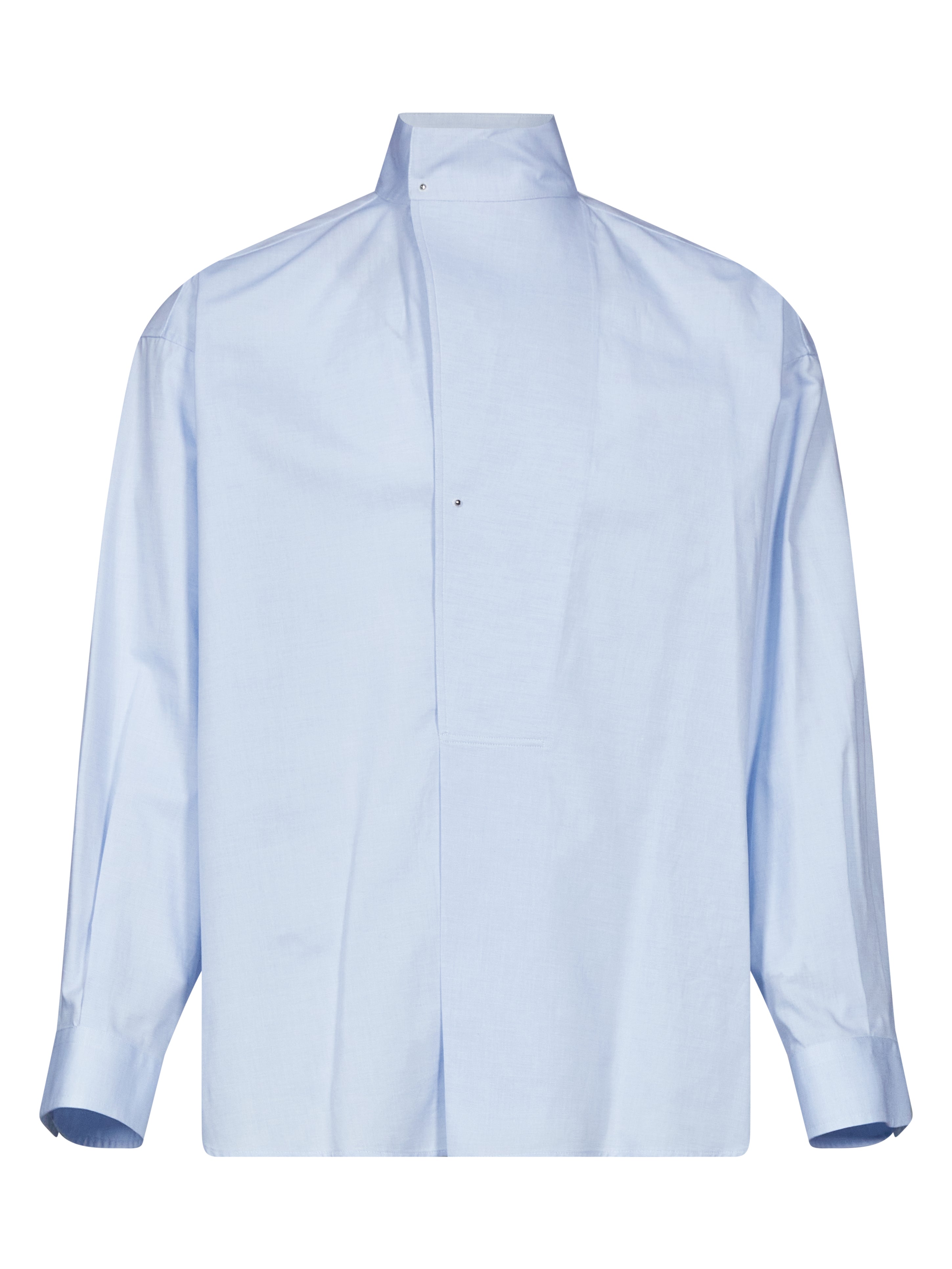 Camicia oversize collo alto in blu 