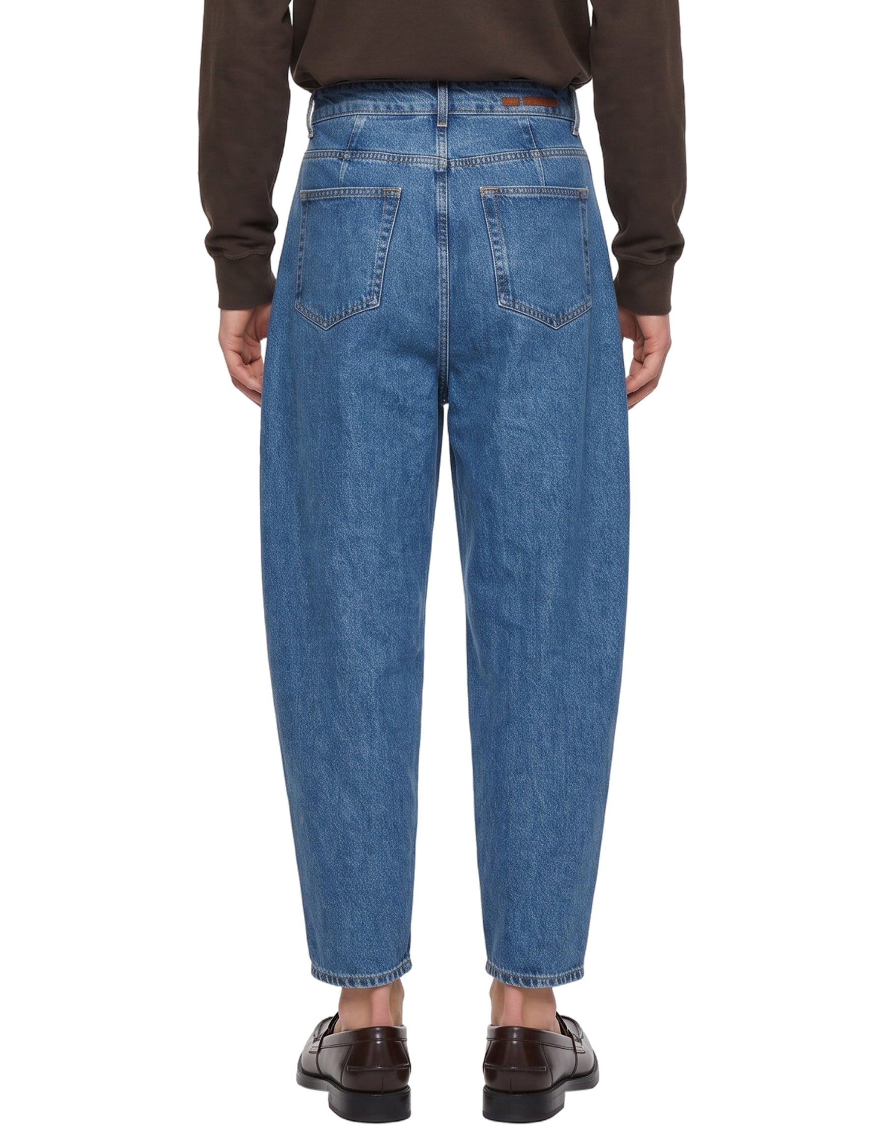 Jeans doppia pinces in blu 