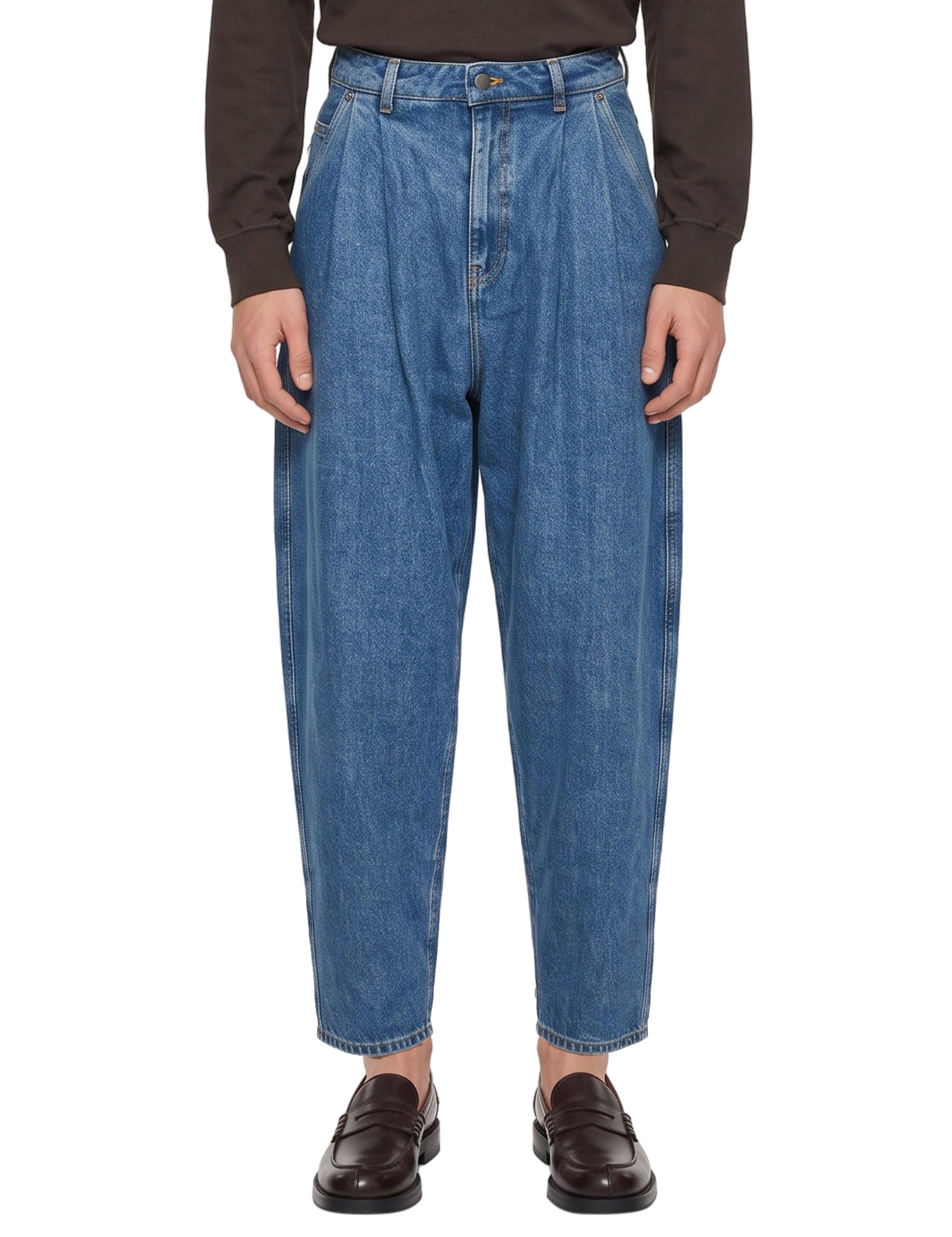 Jeans doppia pinces in blu 