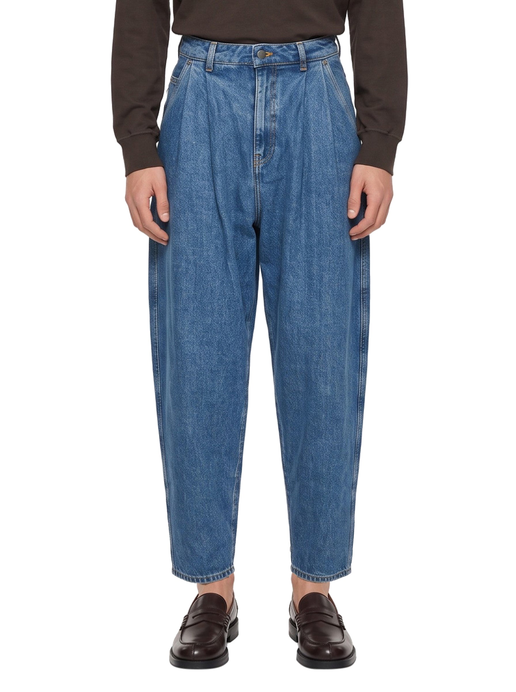Jeans doppia pinces in blu 