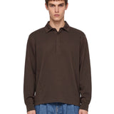 Polo con colletto classico in marrone 