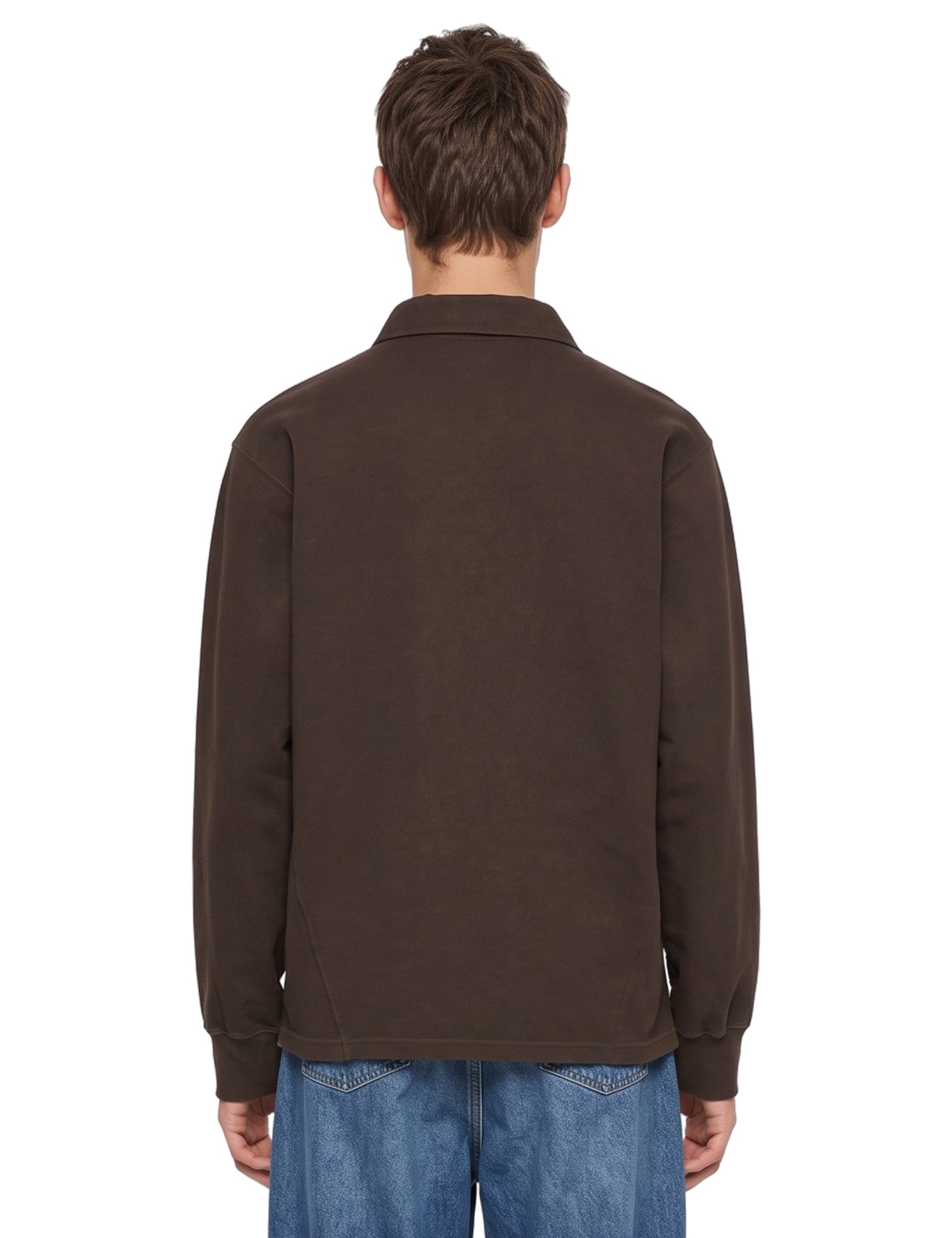 Polo con colletto classico in marrone 