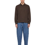 Polo con colletto classico in marrone 