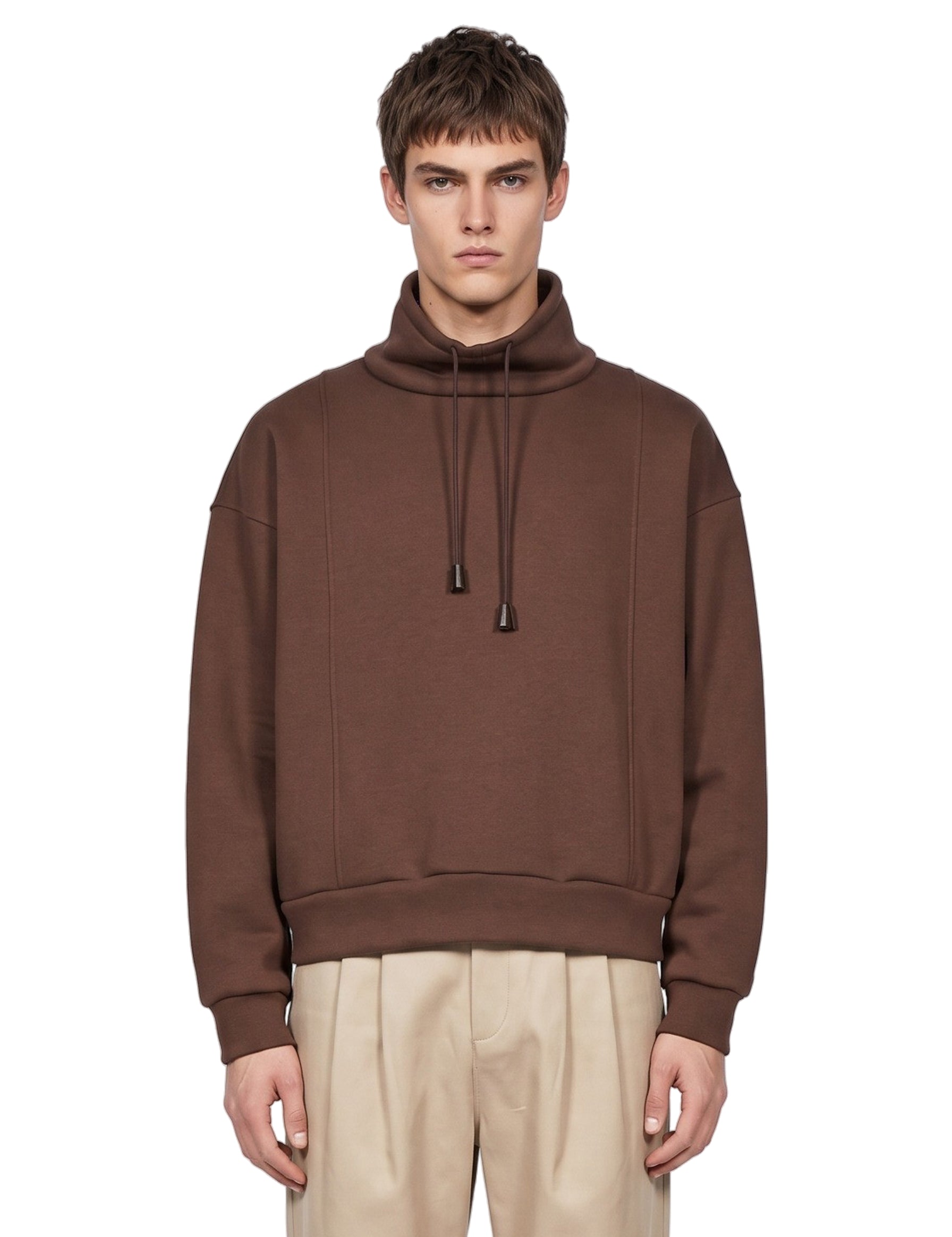 Felpa con cappuccio in marrone 