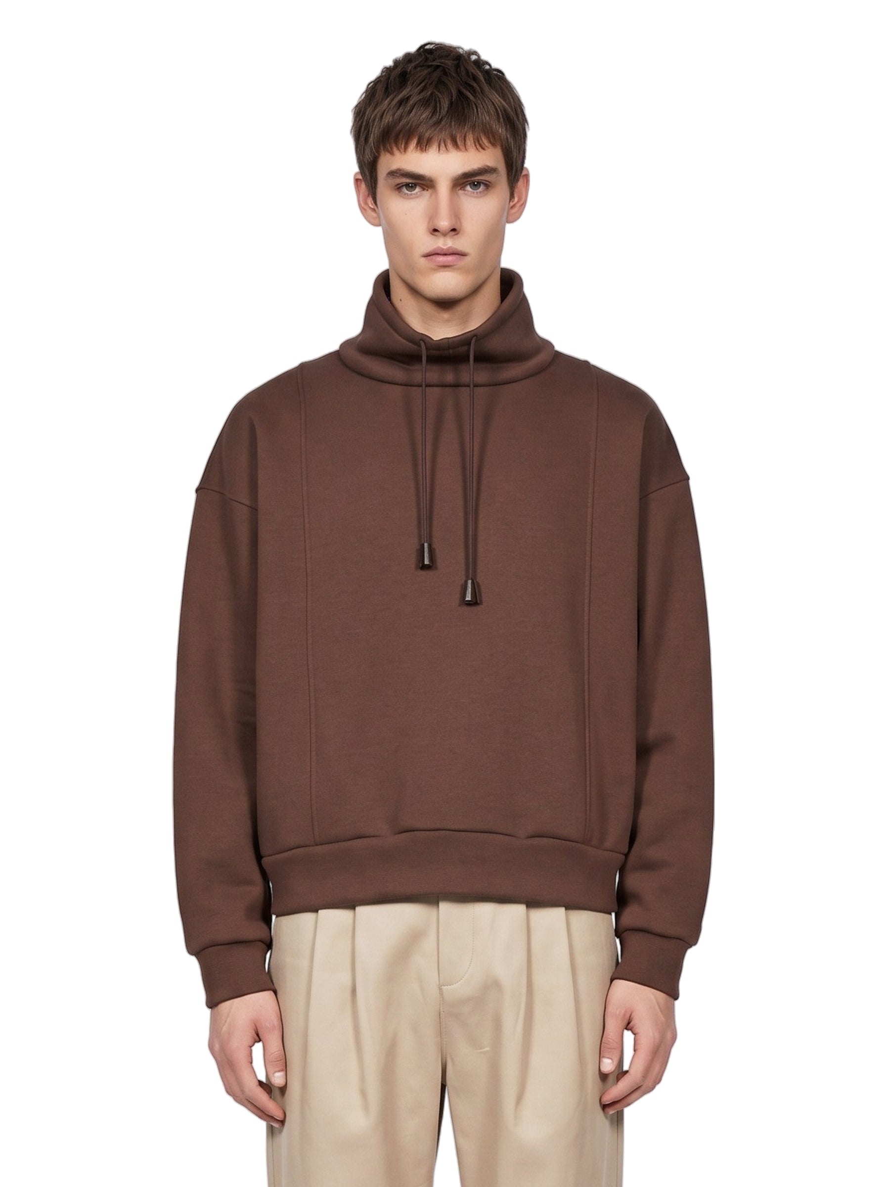 Felpa con cappuccio in marrone 