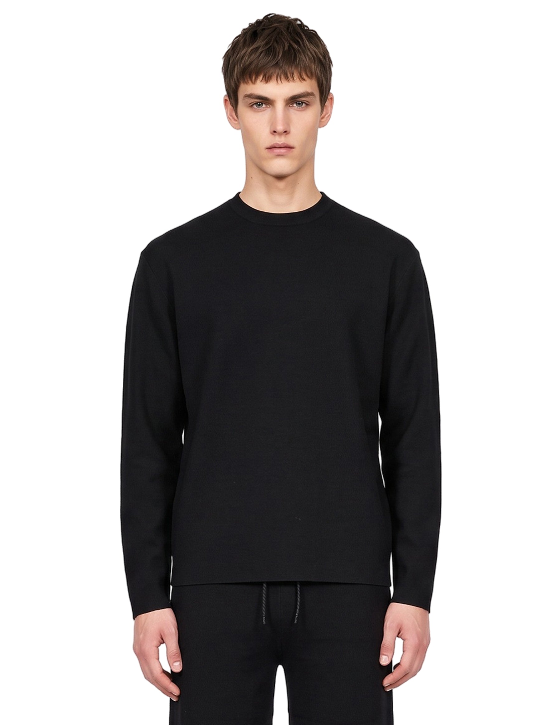 Maglia girocollo Fiumara in nero 