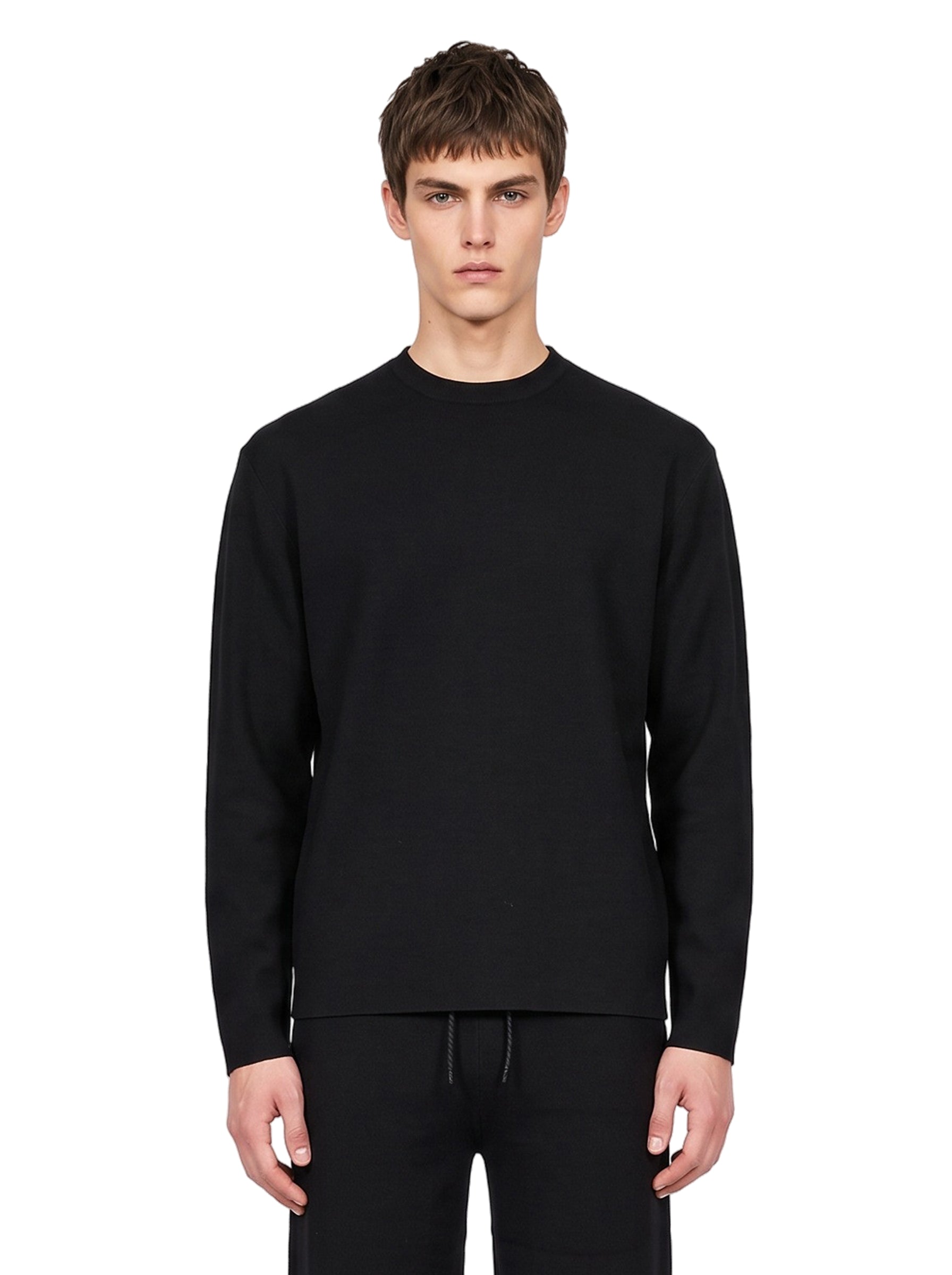 Maglia girocollo Fiumara in nero 