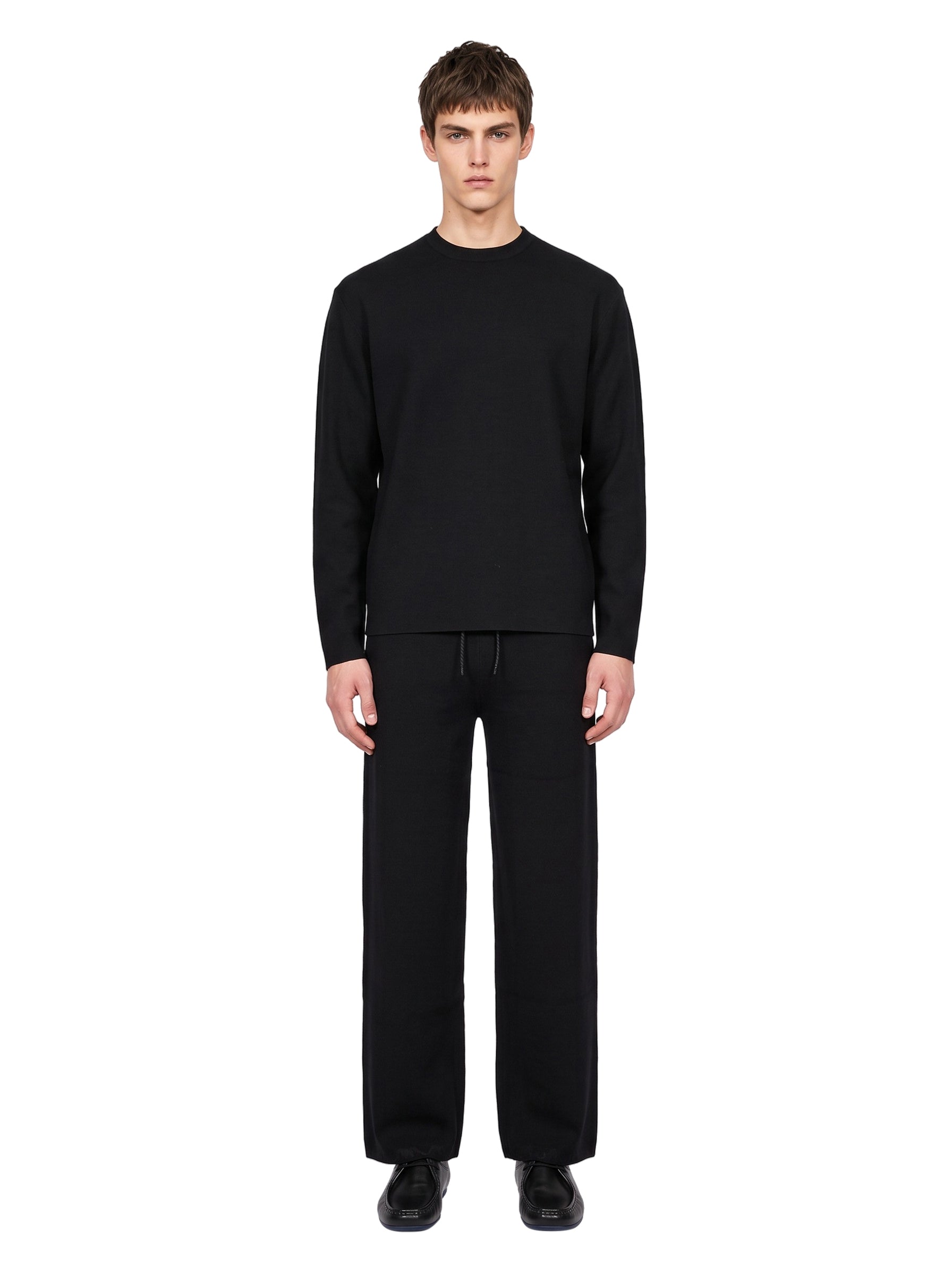Maglia girocollo Fiumara in nero 