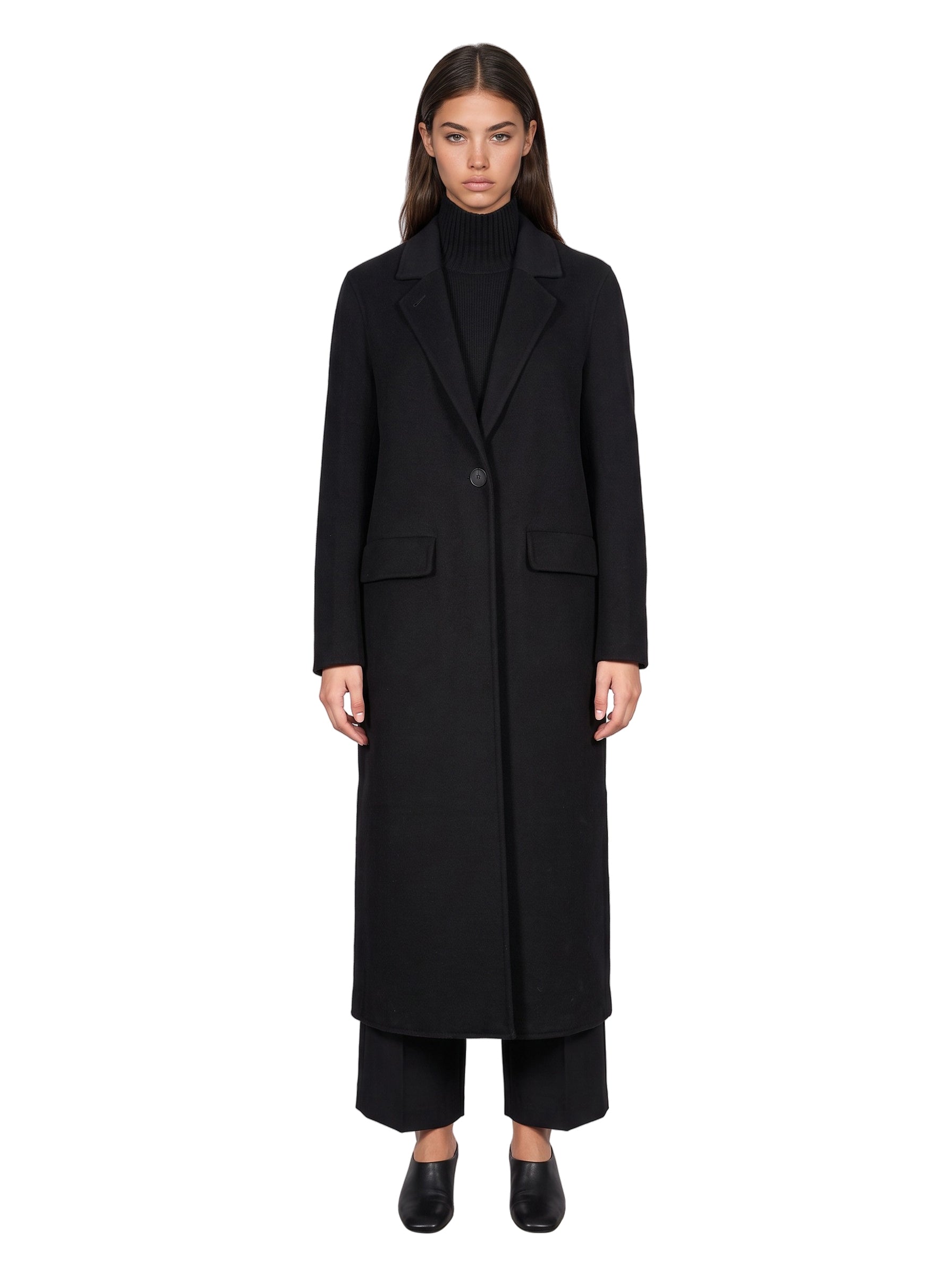 Cappotto monopetto lungo in nero 