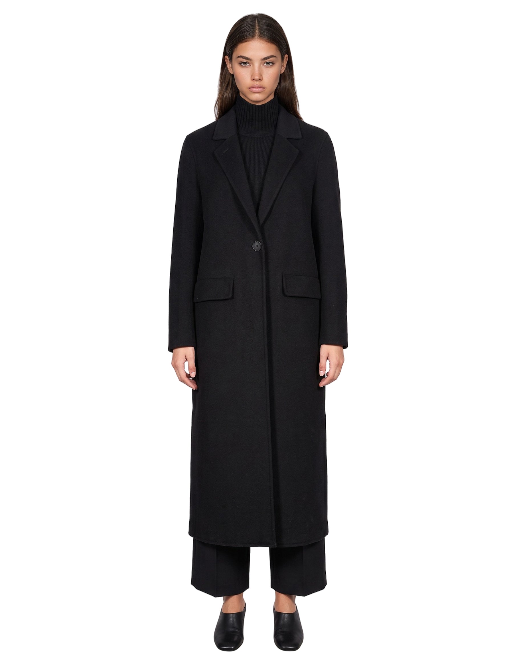 Cappotto monopetto lungo in nero 