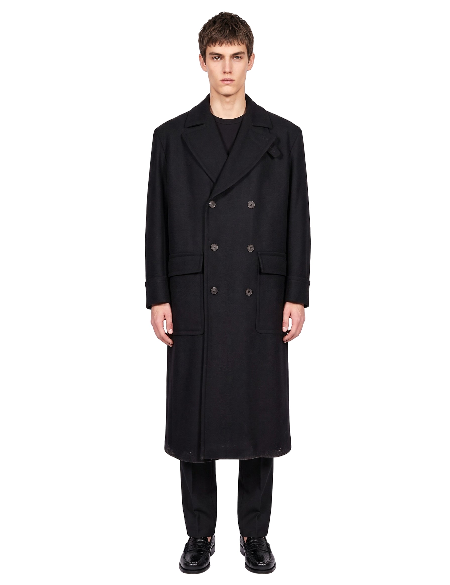 Cappotto doppiopetto Statte in nero 