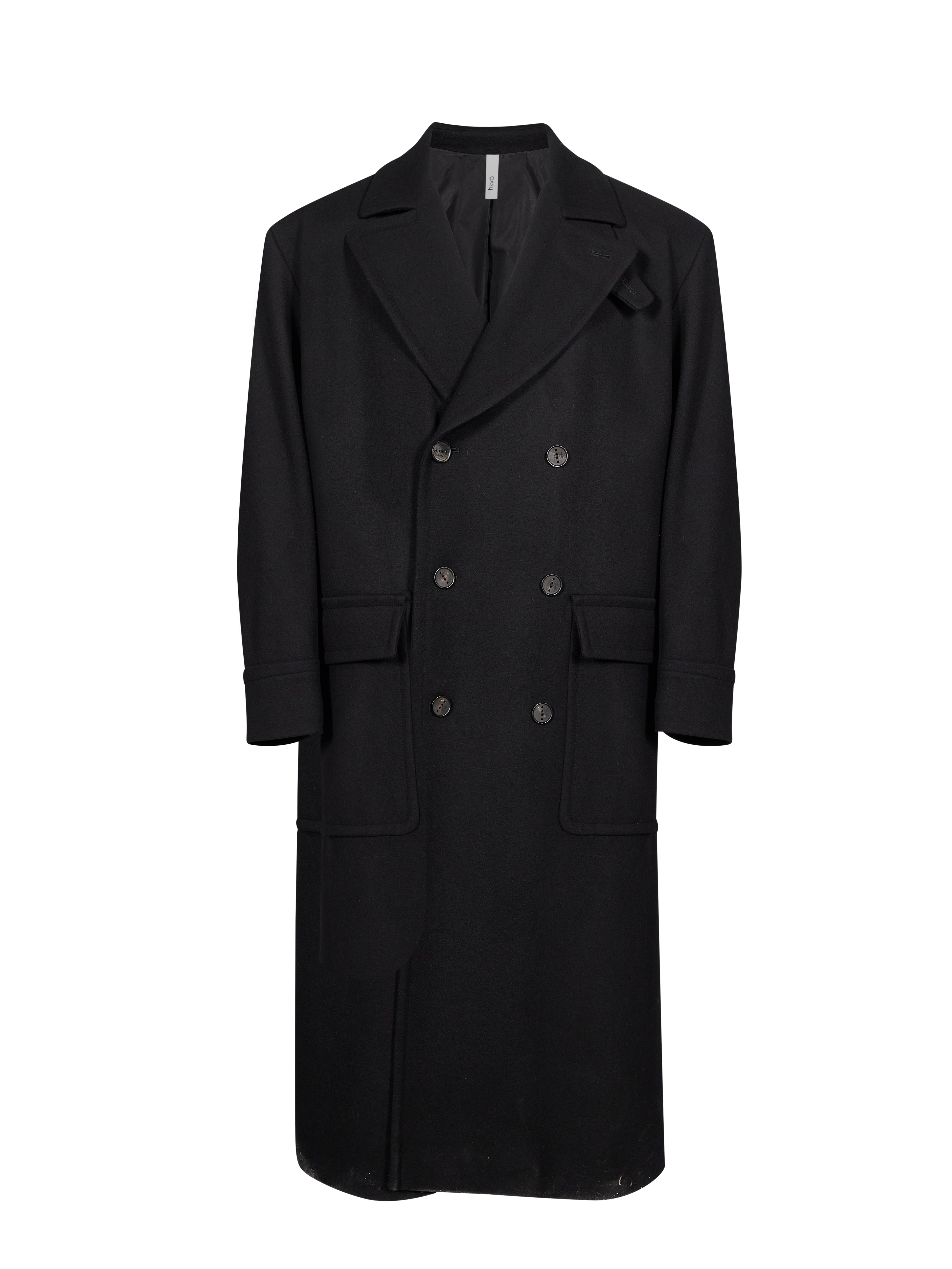 Cappotto doppiopetto Statte in nero 