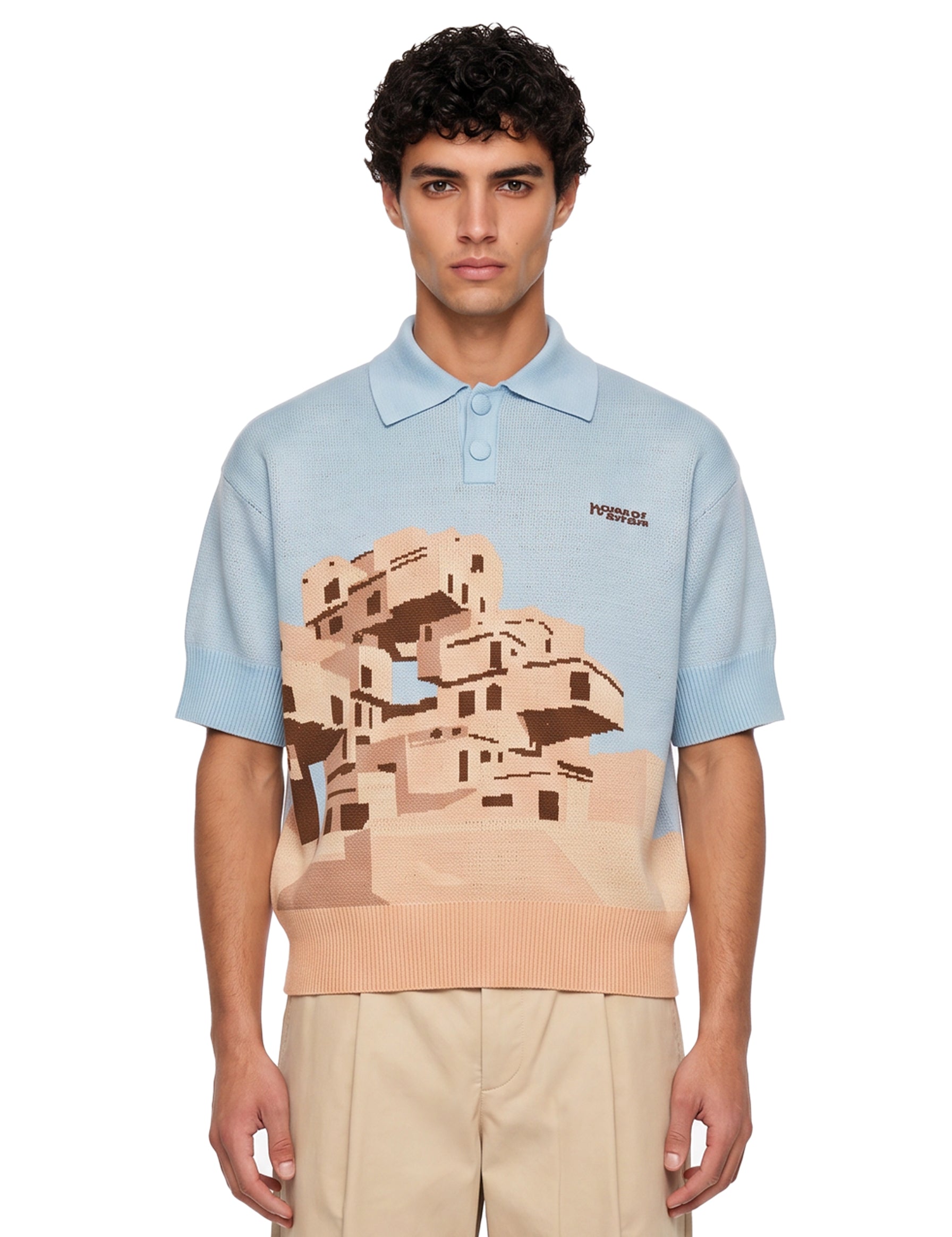 Polo in maglia con ricamo apartements multicolore 